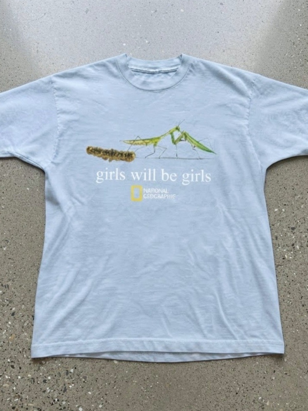 National Geographic Praying Mantis Girls Will Be Girls Light Blue Graphic Gildan